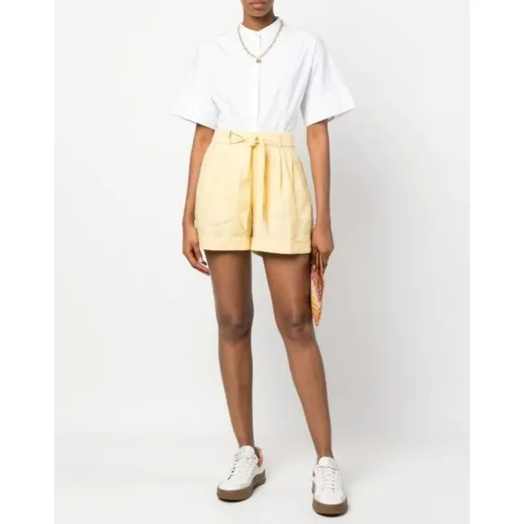 Polo Ralph Lauren | Belted Linen Pale Yellow Shorts Size 4
