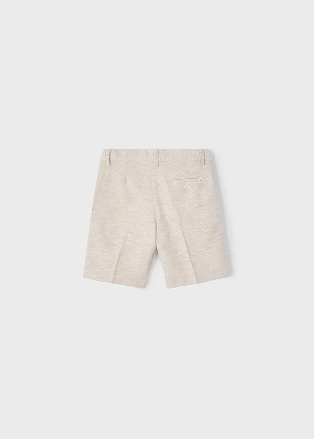 Pre-Order Mayoral 3121 Long Sleeve Stripe Shirt, Mayoral 3217 Sand Linen Shorts and Mayoral 311 Jumper