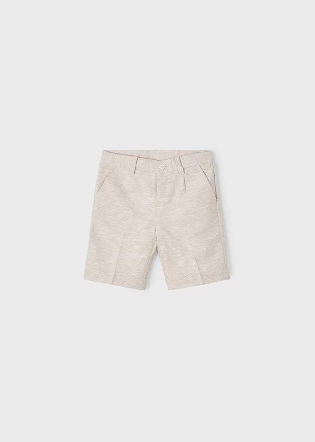 Pre-Order Mayoral 3121 Long Sleeve Stripe Shirt, Mayoral 3217 Sand Linen Shorts and Mayoral 311 Jumper