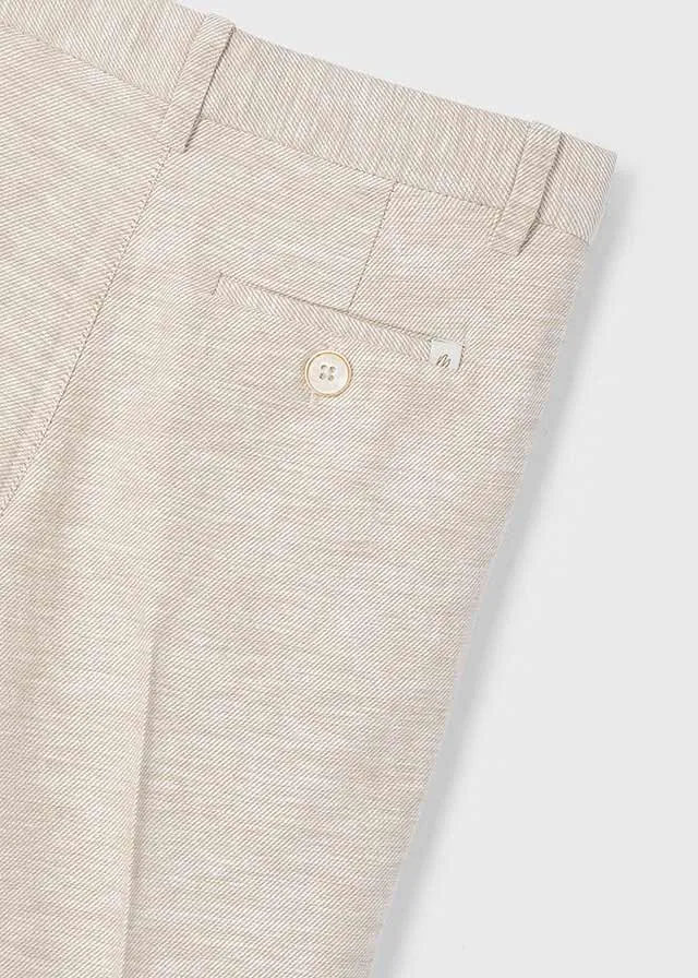 Pre-Order Mayoral 3121 Long Sleeve Stripe Shirt, Mayoral 3217 Sand Linen Shorts and Mayoral 311 Jumper