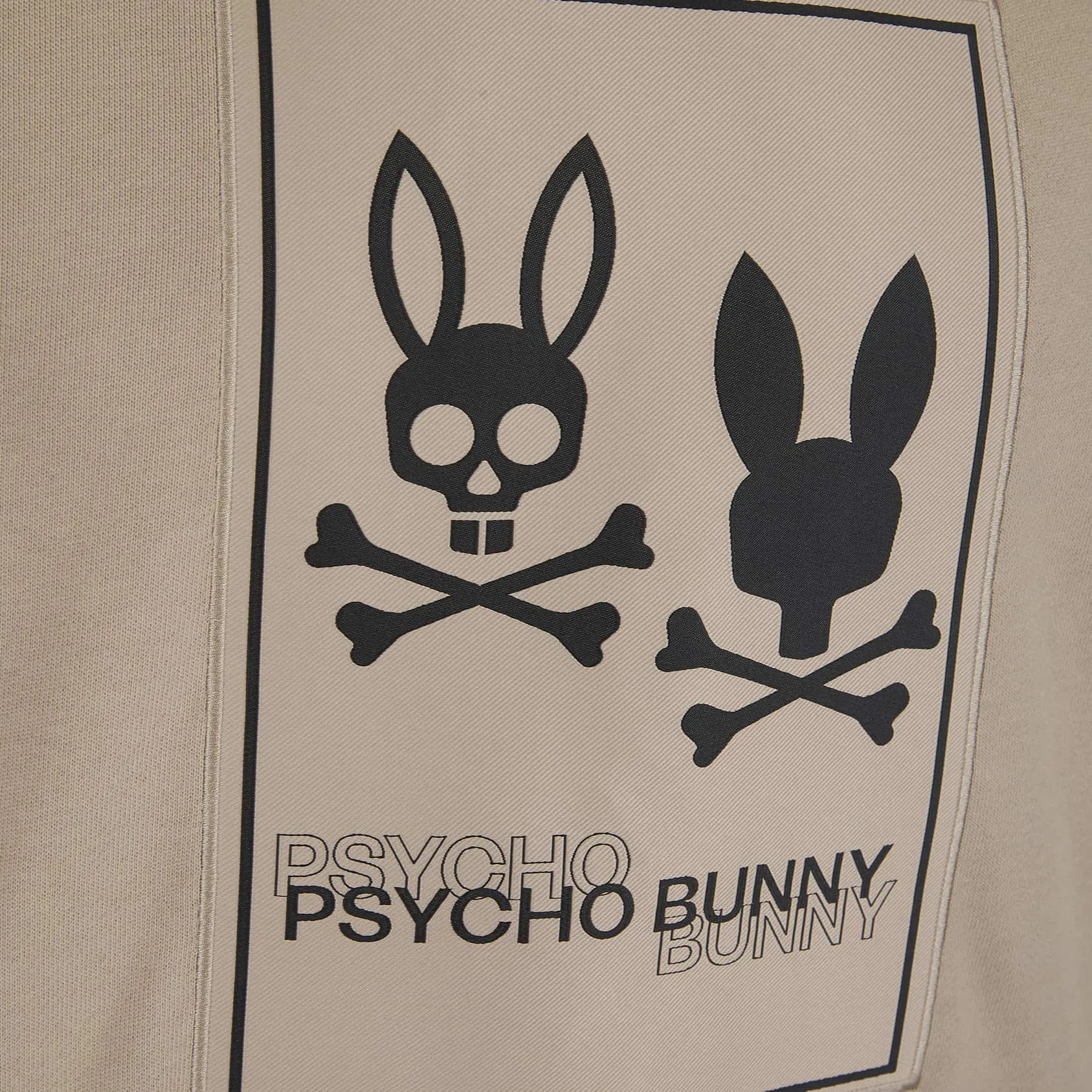 PSYCHO BUNNY MONROE TWILL PATCH FLEECE HOODIE