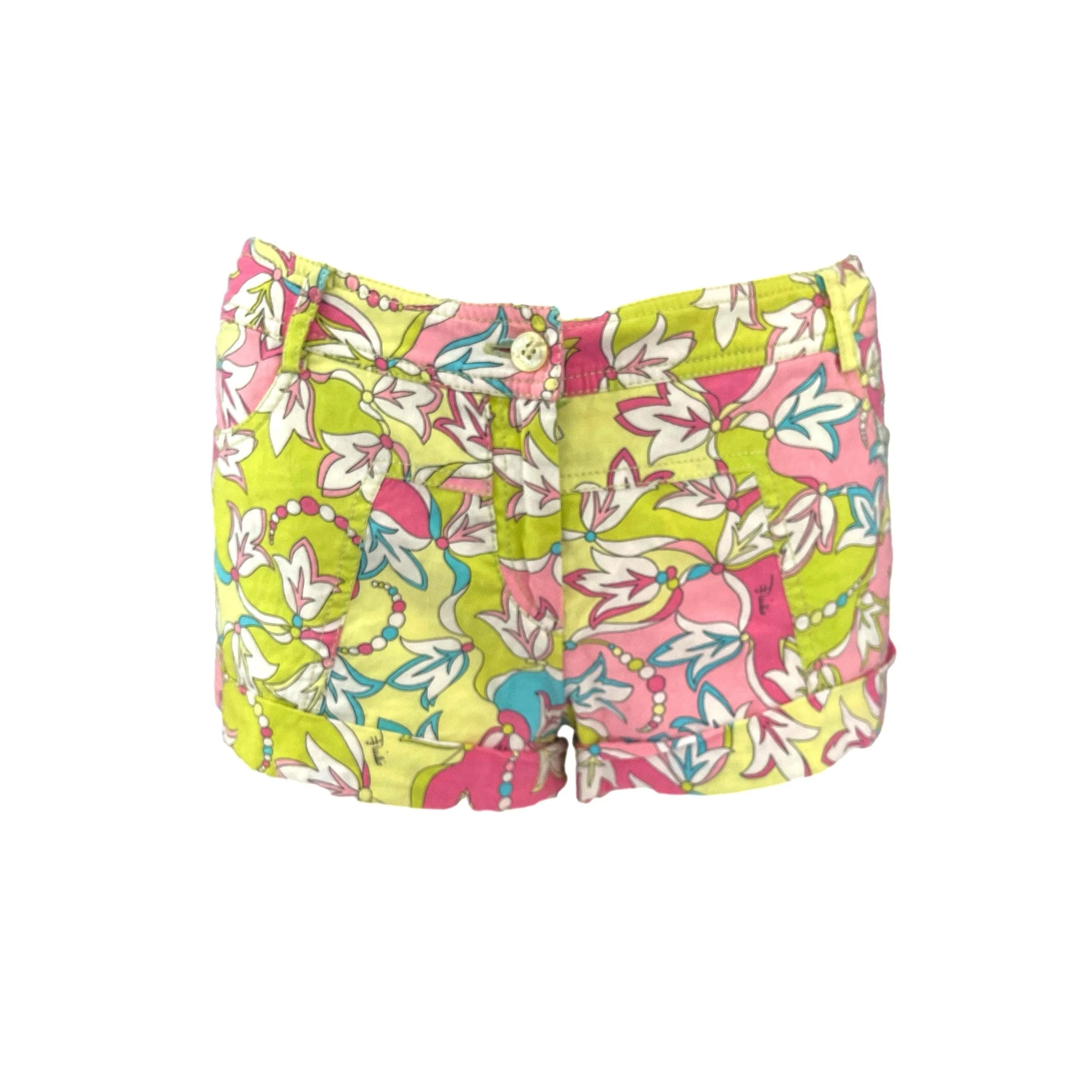 Pucci Green Floral Print Shorts