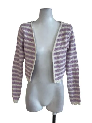 Purple Stripes Knitted Cardigan