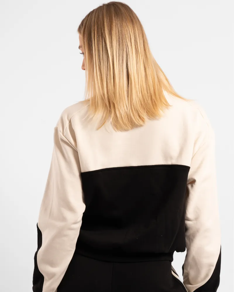 Quarter Zip Jumper - Off-White/Onyx