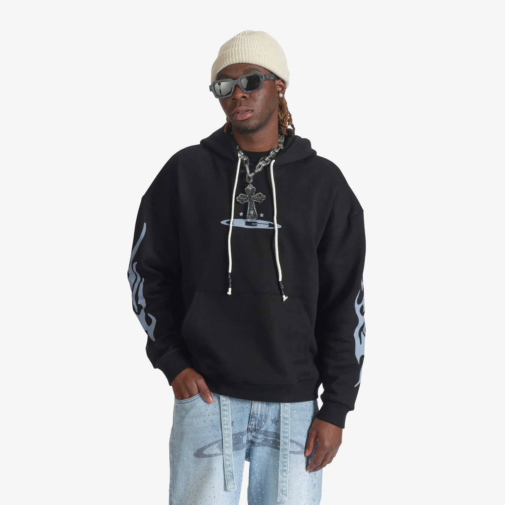 "Escapism" Hoodie (black/steel)