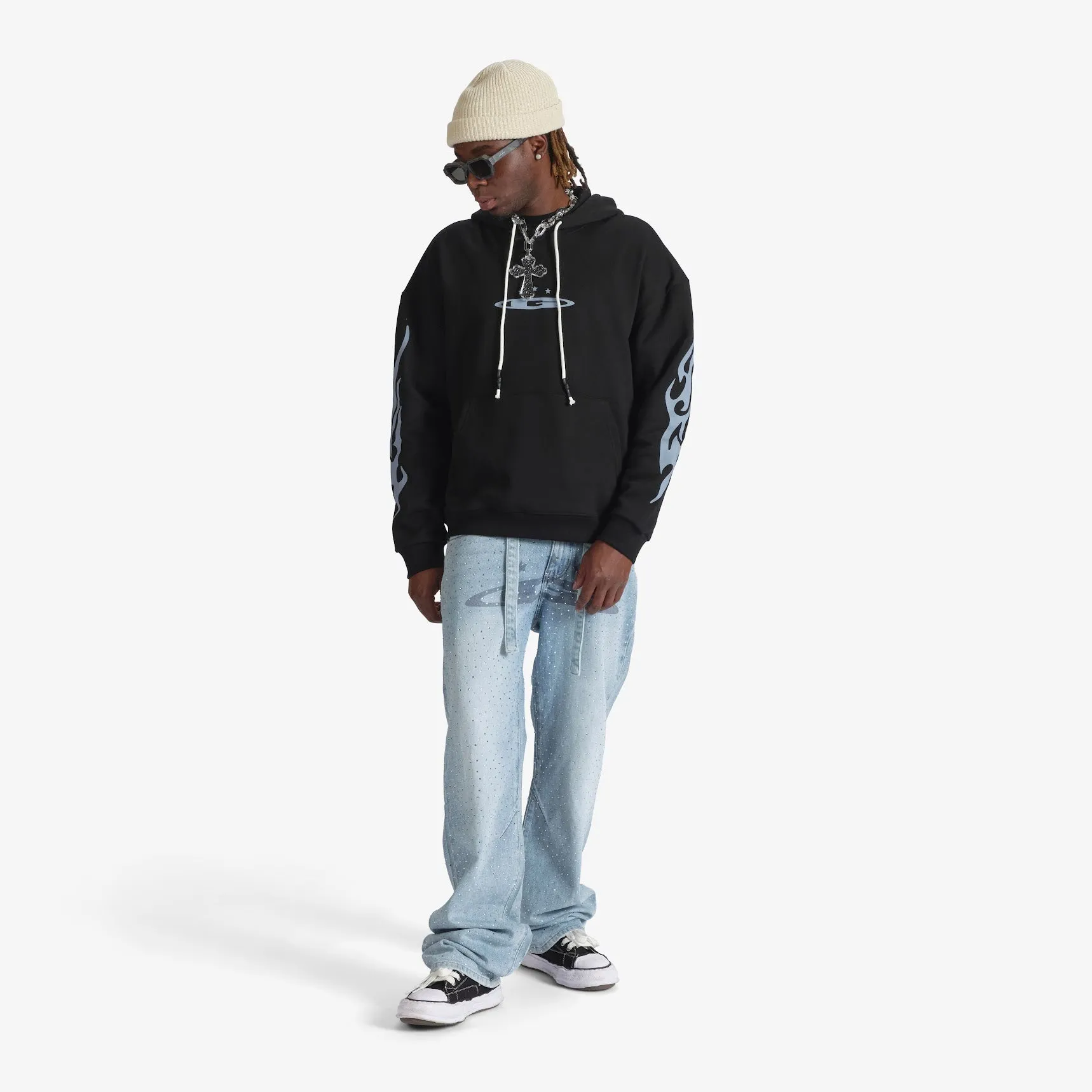 "Escapism" Hoodie (black/steel)