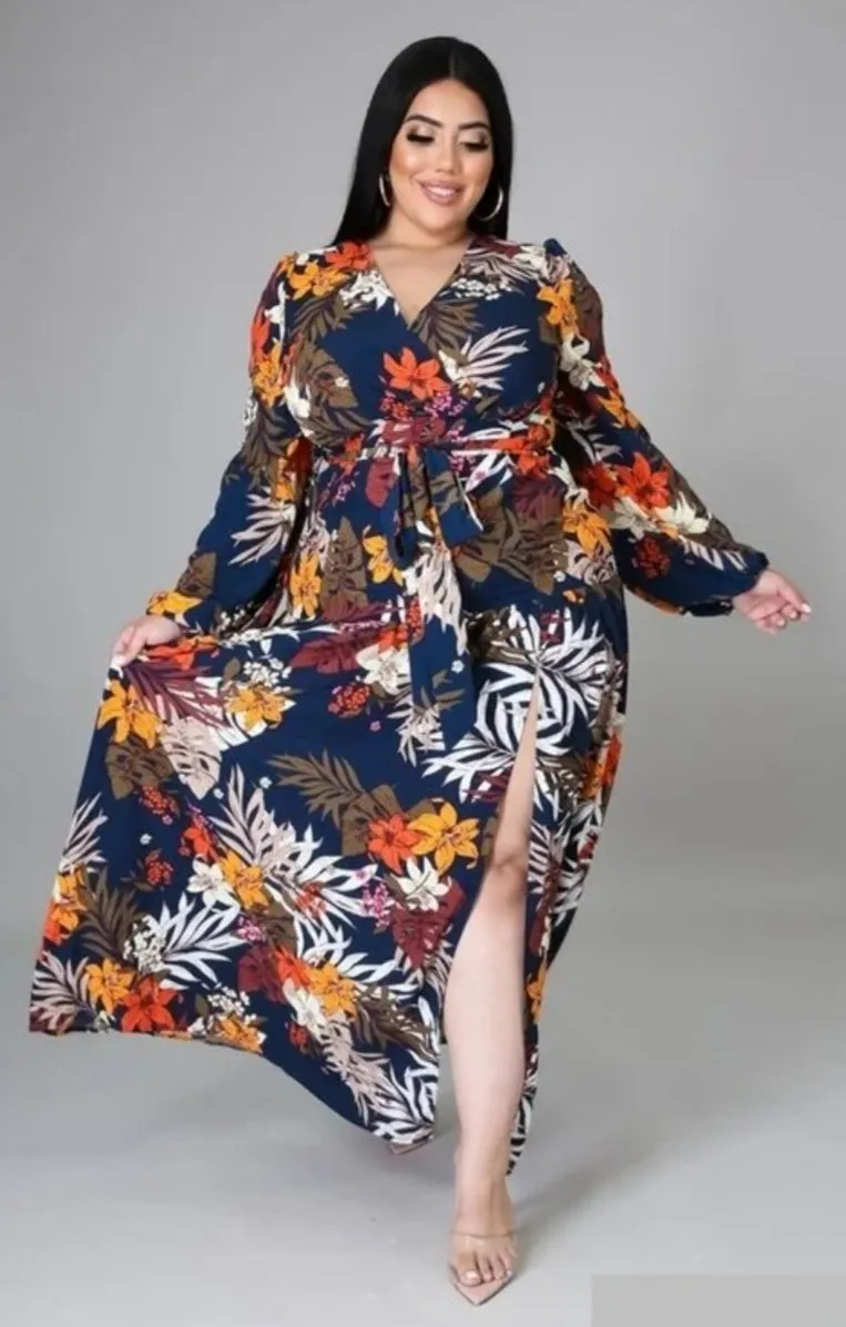 "Flower Bomb" Maxi Dress (Plus Size)
