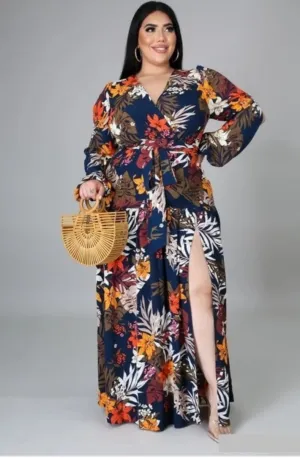 "Flower Bomb" Maxi Dress (Plus Size)