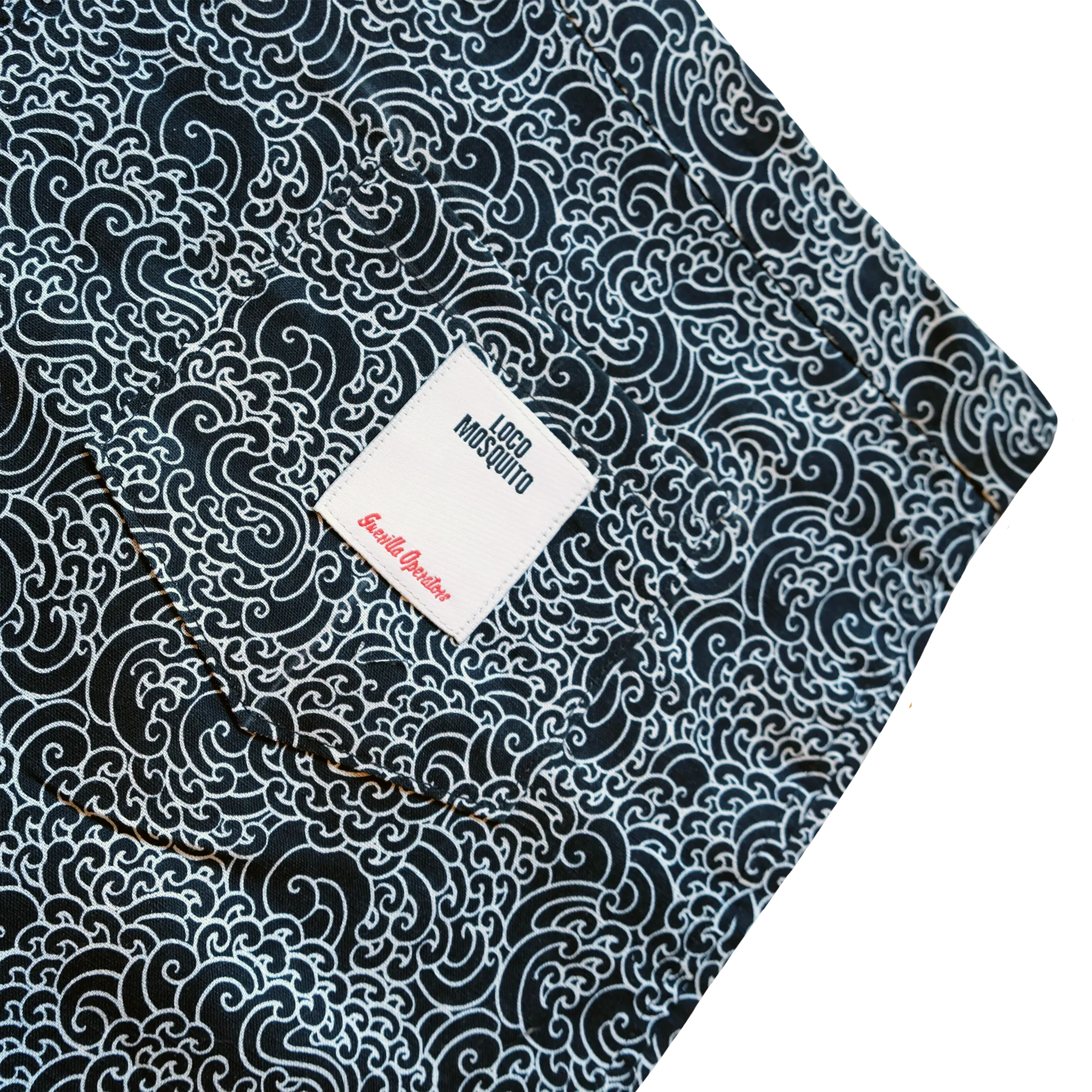 "GUY LE TATOOER X LOCO MOSQUITO" ALLOVER BLACK WAVES MENS BOXERS