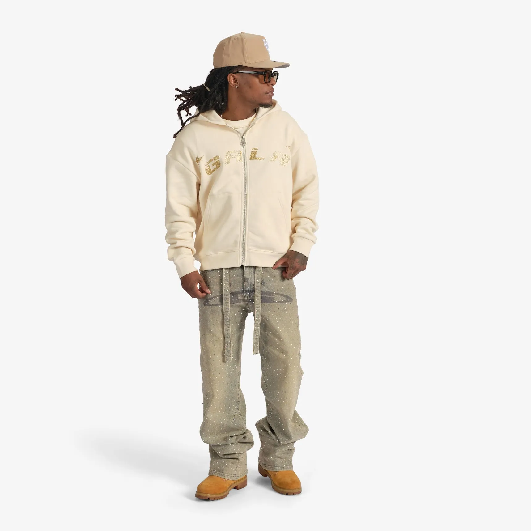 "Name" Zip Hoodie (cream)