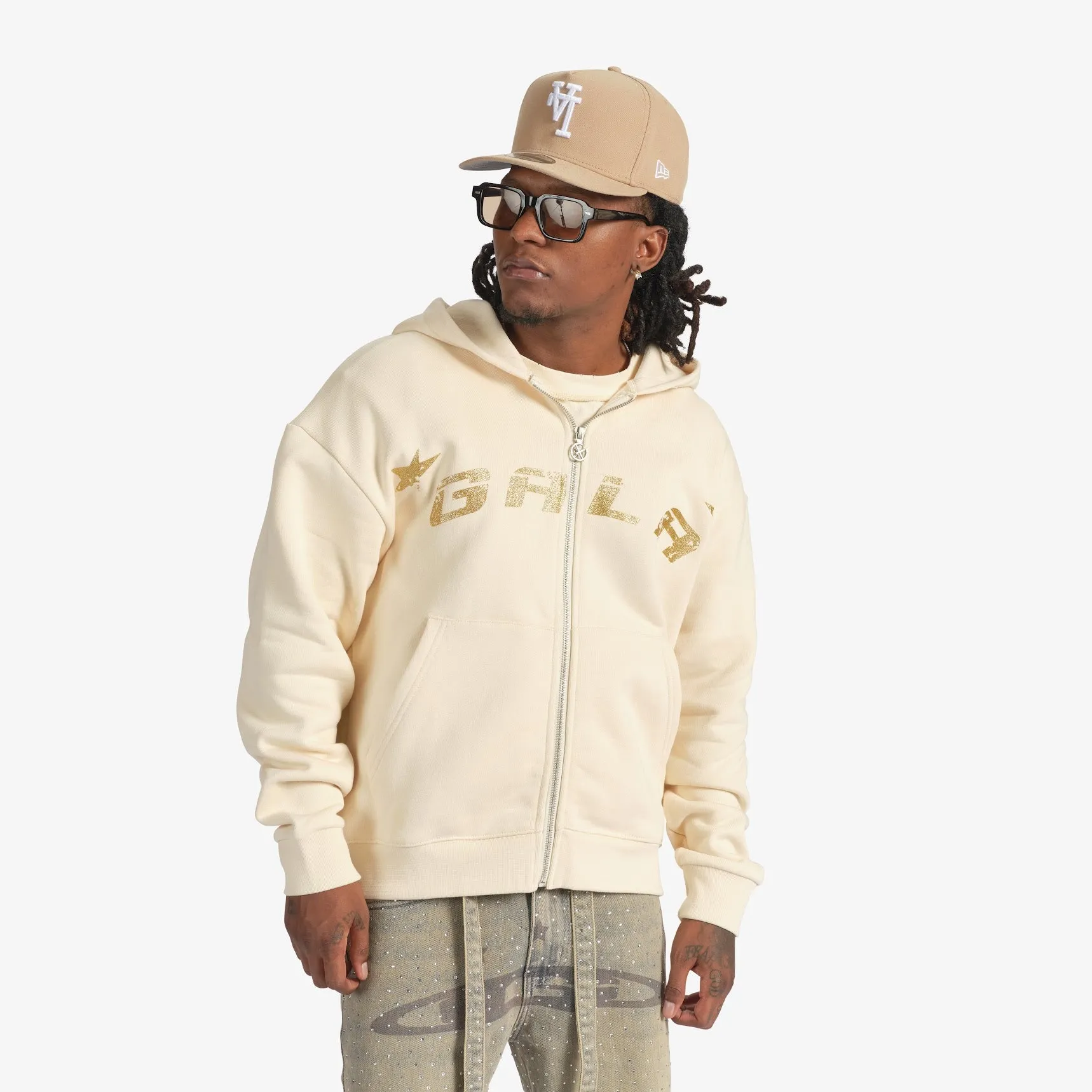 "Name" Zip Hoodie (cream)