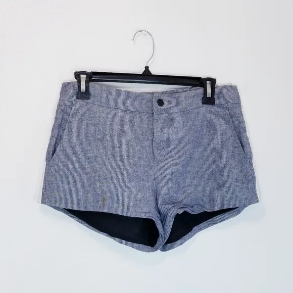 Rag &amp; Bone | Linen Pinstripe Shorts with Leather