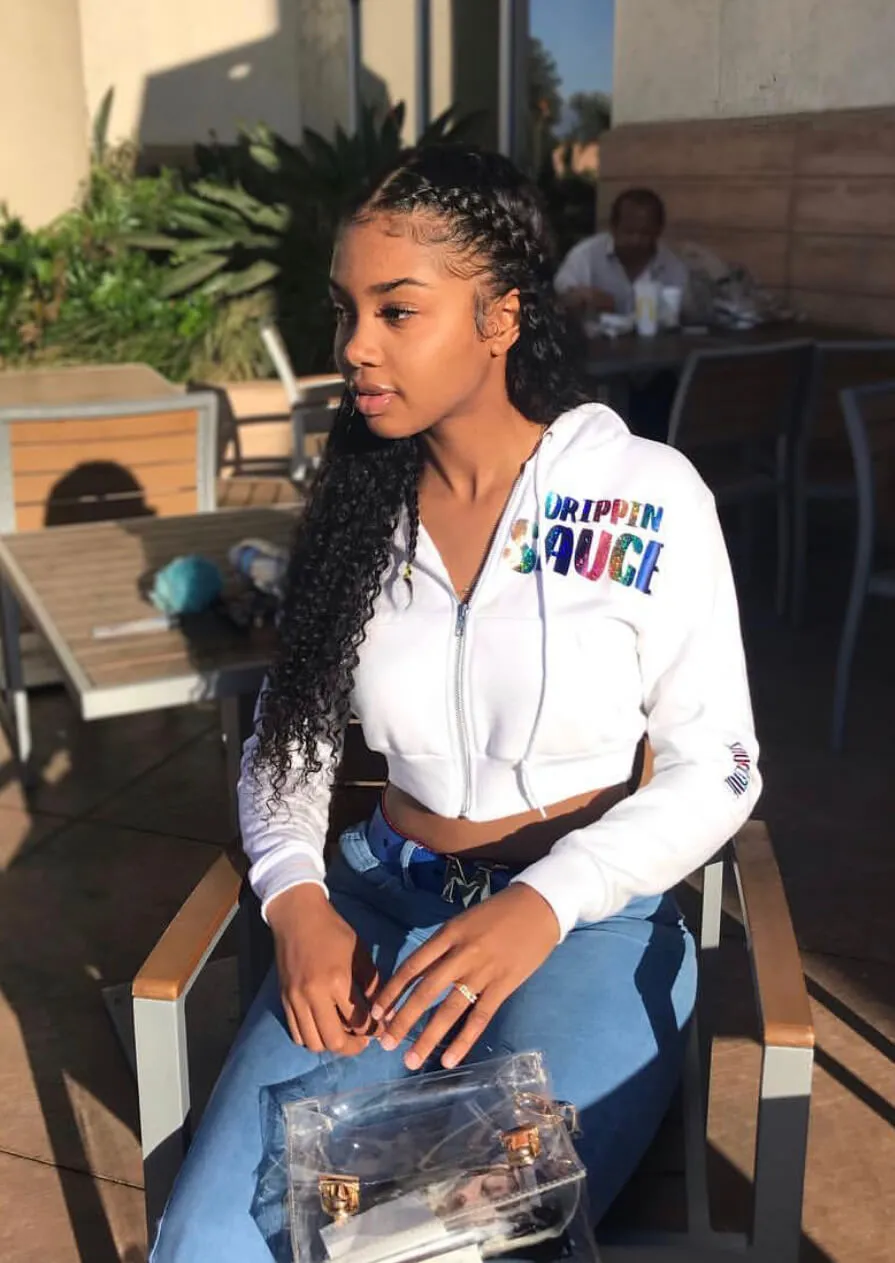 Rainbow Sparkle Drippin Sauce | White Zip Up Jacket