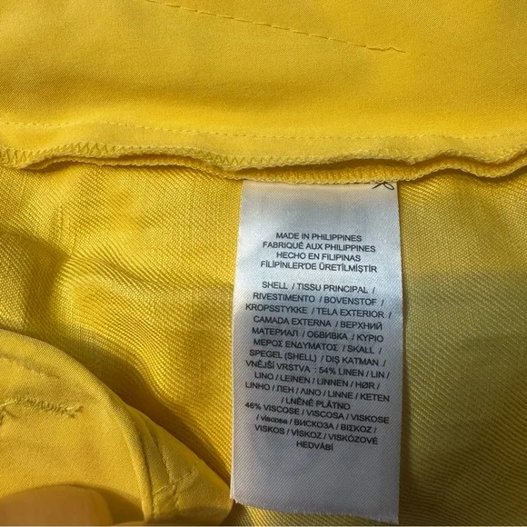 Ralph Lauren Pleated Linen-Blend Twill Shorts Primrose Yellow Size 16 New