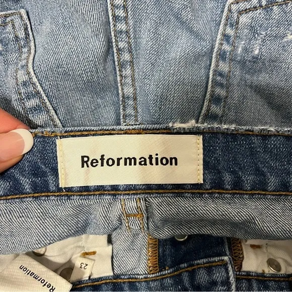 Reformation Dixie High Rise Denim Shorts
