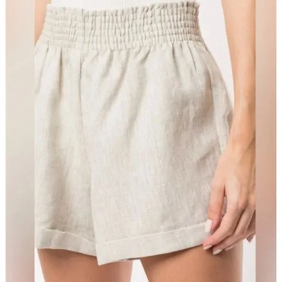 Reformation Nashville High Waisted Linen Shorts XS