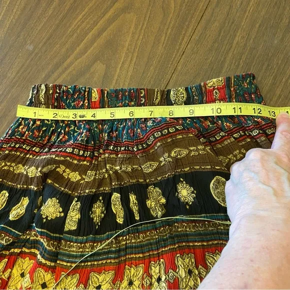 Rhythm Red and Black Bohemian Maxi Skirt Size Medium