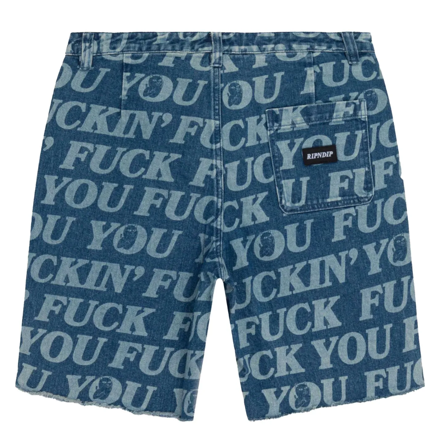 RIPNDIP Fuckin Fuck Denim Shorts Medium Wash
