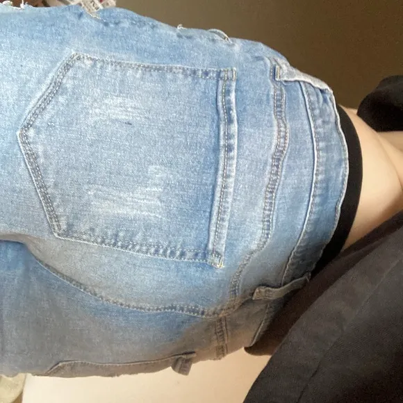 Ripped Denim Shorts