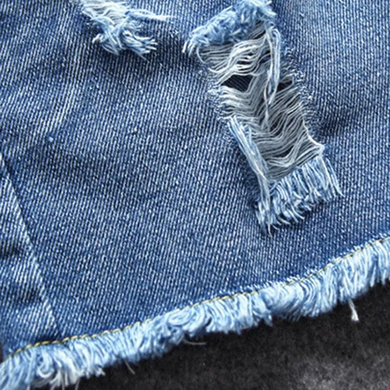 Ripped Denim Shorts