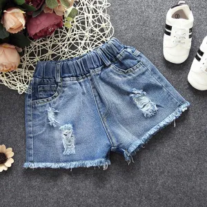 Ripped Denim Shorts