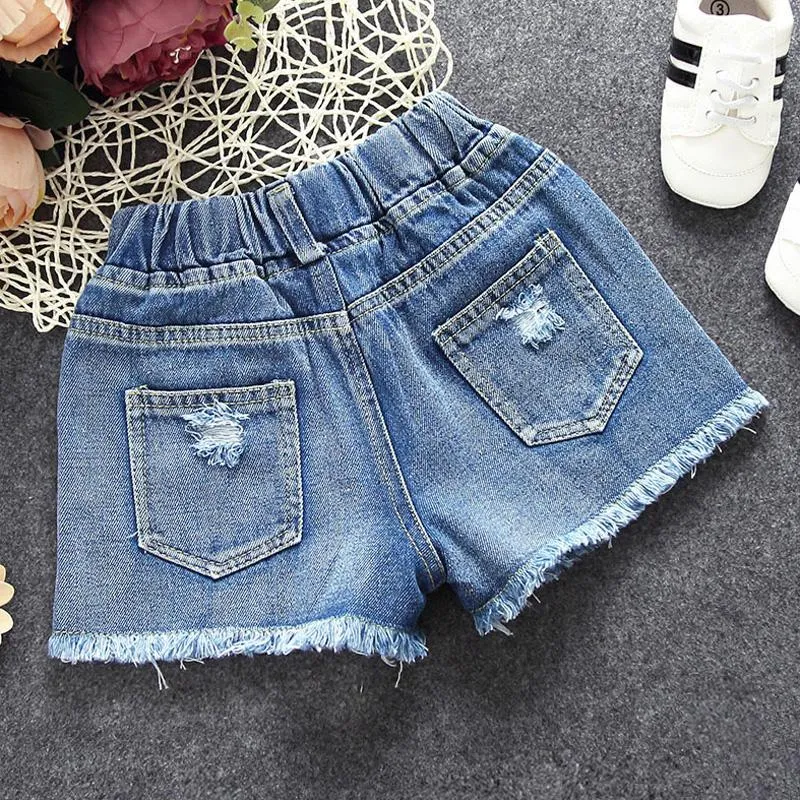 Ripped Denim Shorts