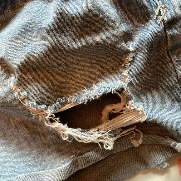 Ripped Denim Shorts