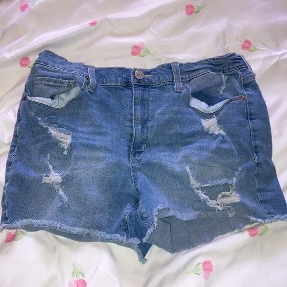 Ripped Denim Shorts