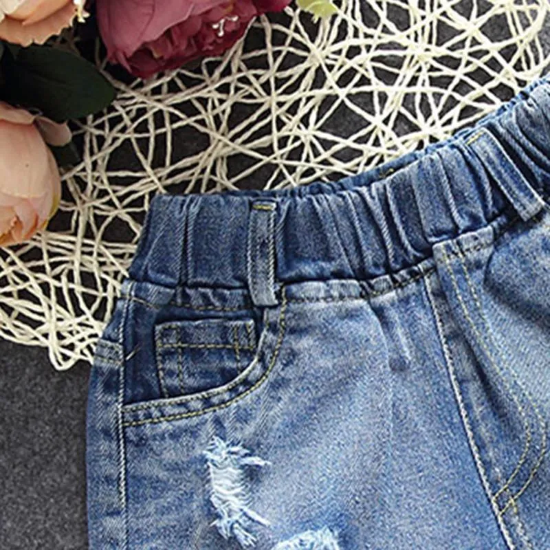 Ripped Denim Shorts