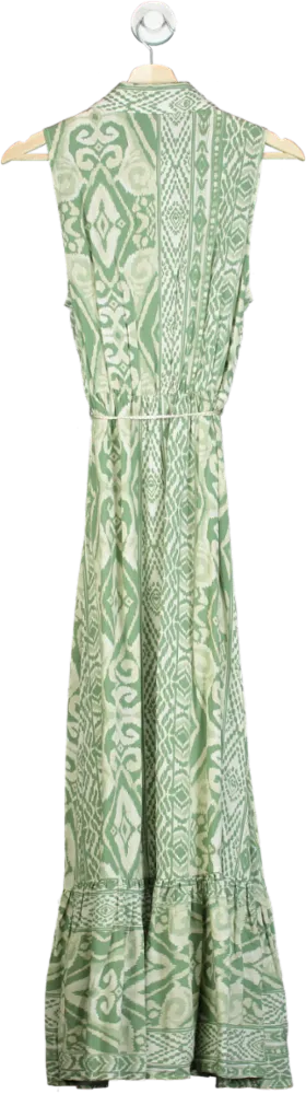 River Island Green Patterned Sleeveless Maxi Dress UK 6
