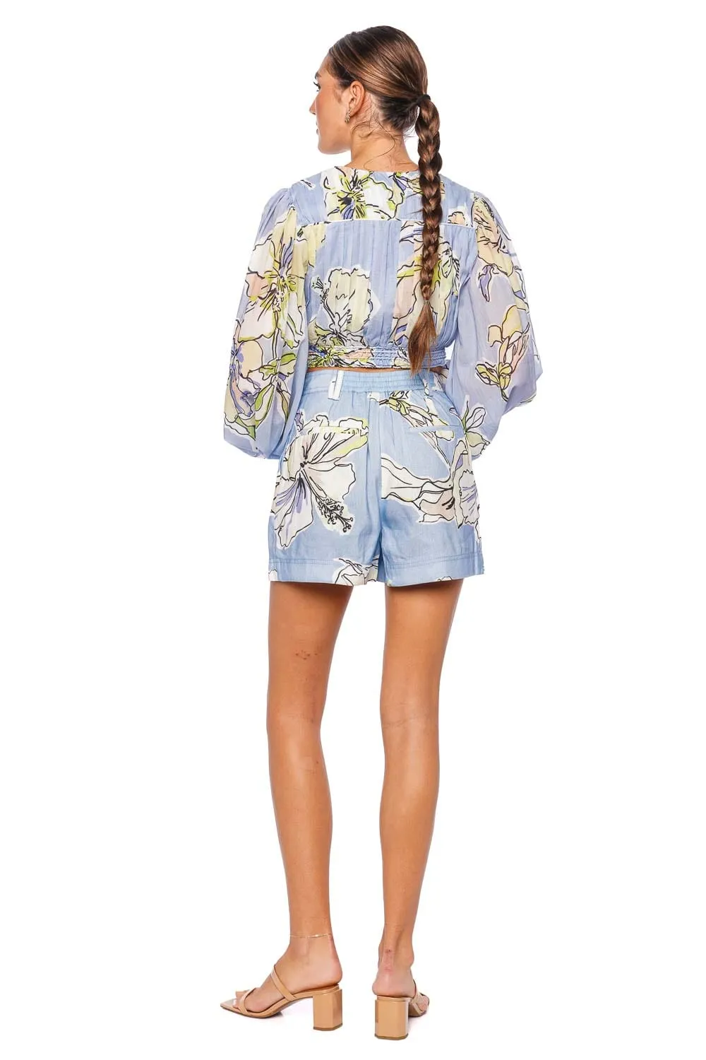 Romantica Blue Hibiscus Relaxed Short