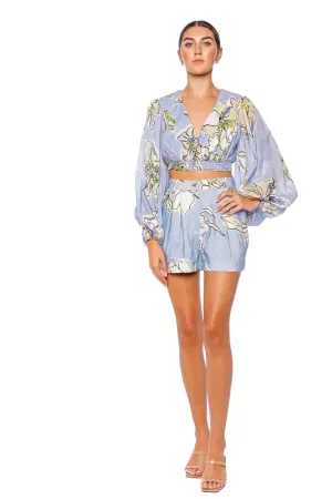 Romantica Blue Hibiscus Relaxed Short