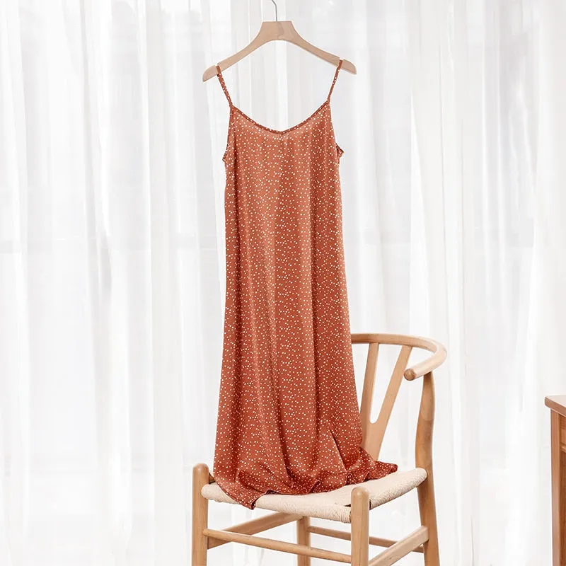 S-4XL Korean Shining Polka Dot Summer Women Dress Spaghetti Strap Boho Leopard Print Maxi Party Vestidos Plus Size M30262