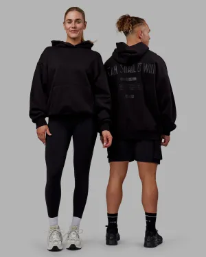 Sara Unisex Hoodie Oversize - Black-Black