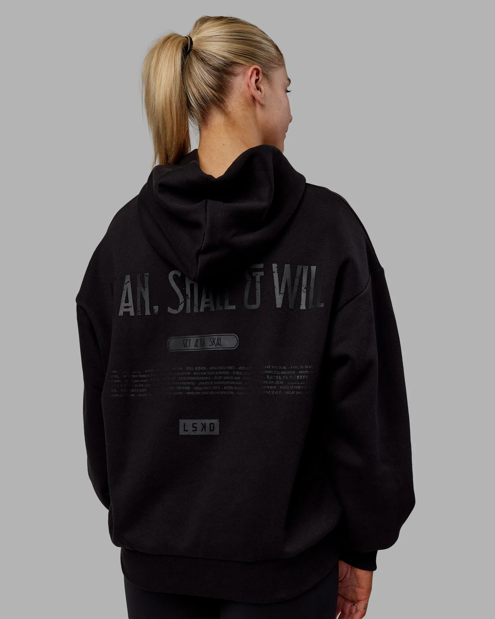 Sara Unisex Hoodie Oversize - Black-Black
