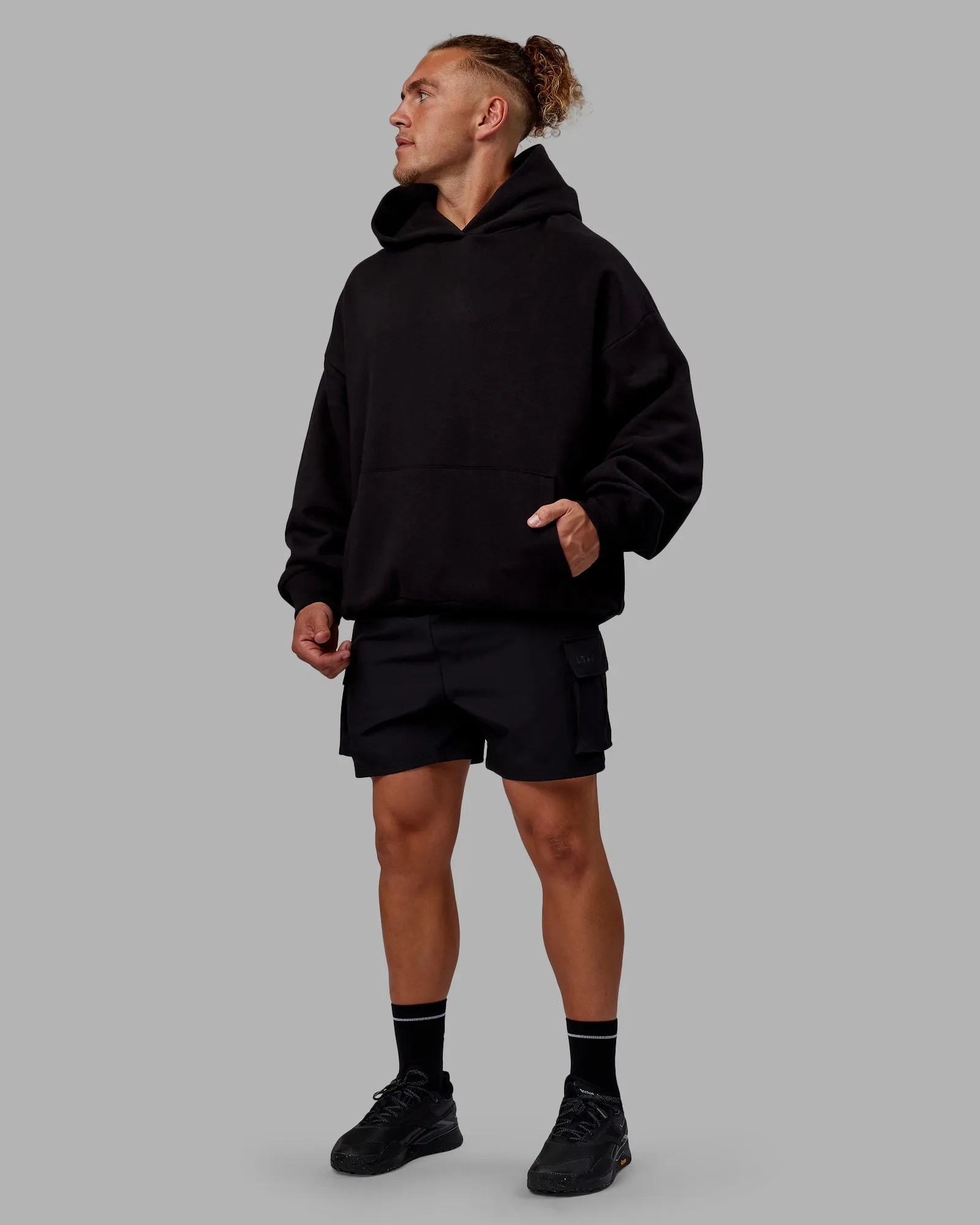 Sara Unisex Hoodie Oversize - Black-Black