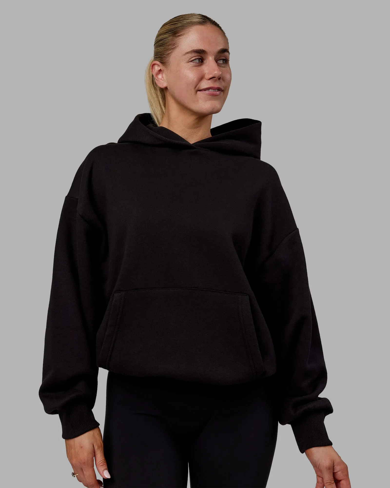 Sara Unisex Hoodie Oversize - Black-Black