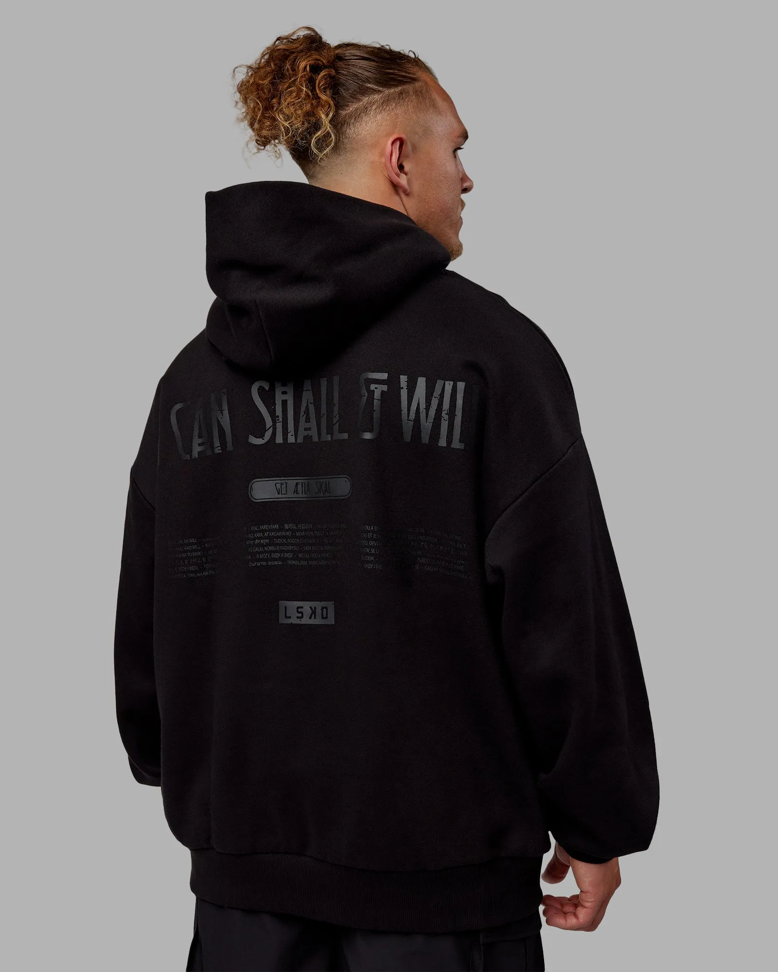 Sara Unisex Hoodie Oversize - Black-Black