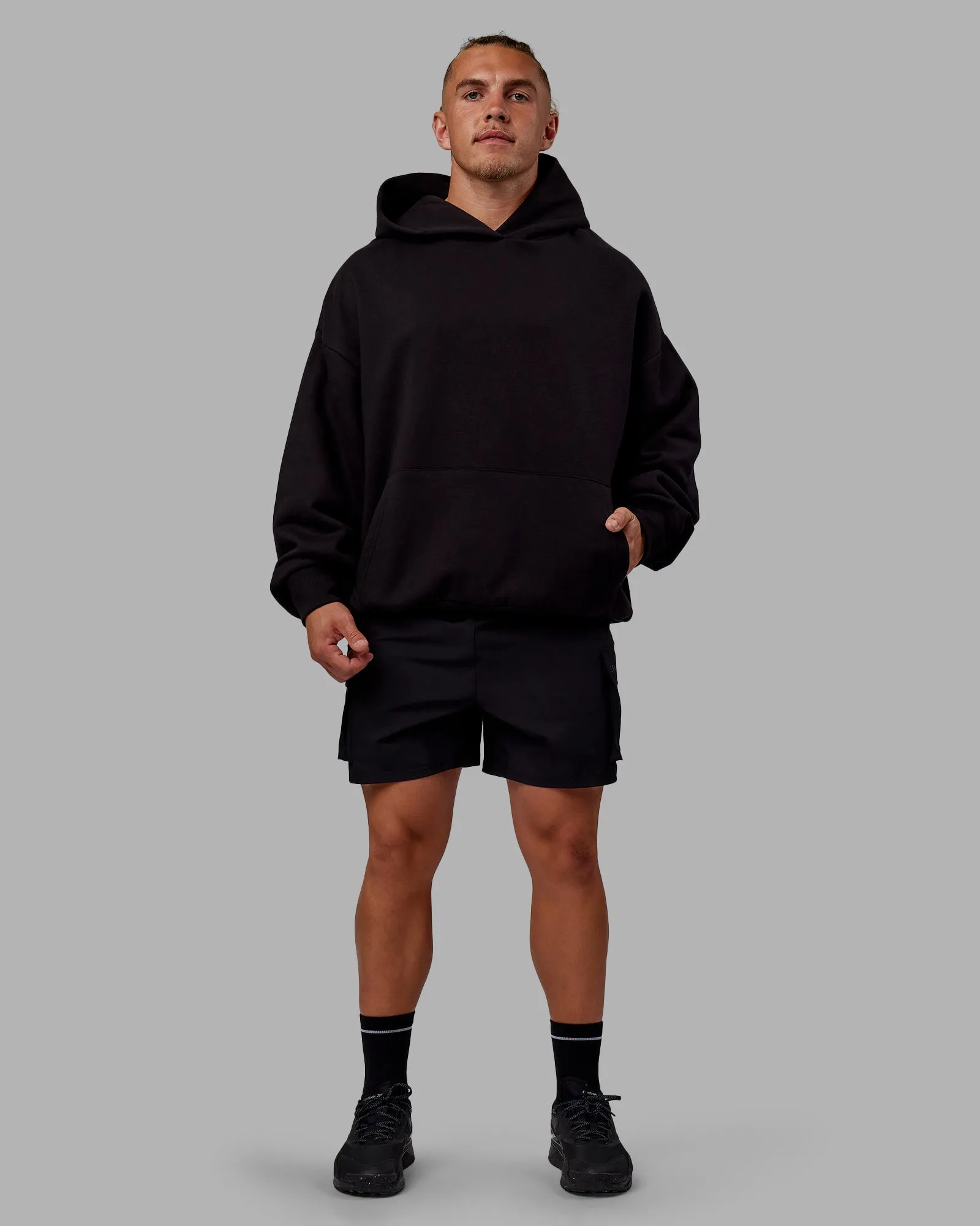 Sara Unisex Hoodie Oversize - Black-Black