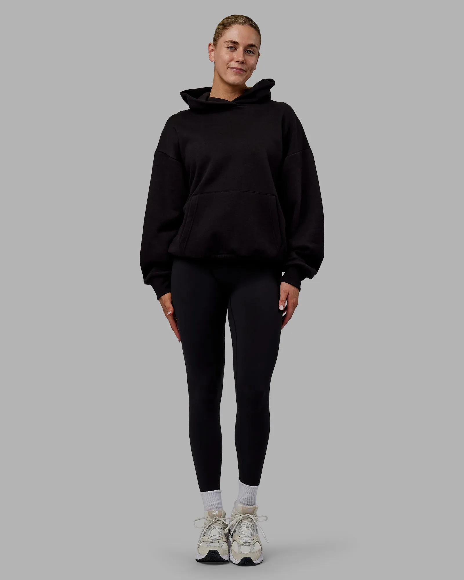 Sara Unisex Hoodie Oversize - Black-Black