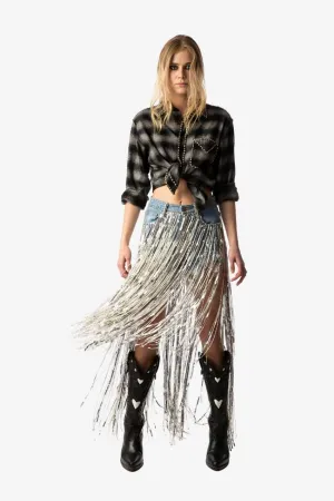 Sequin Tassel Denim Shorts