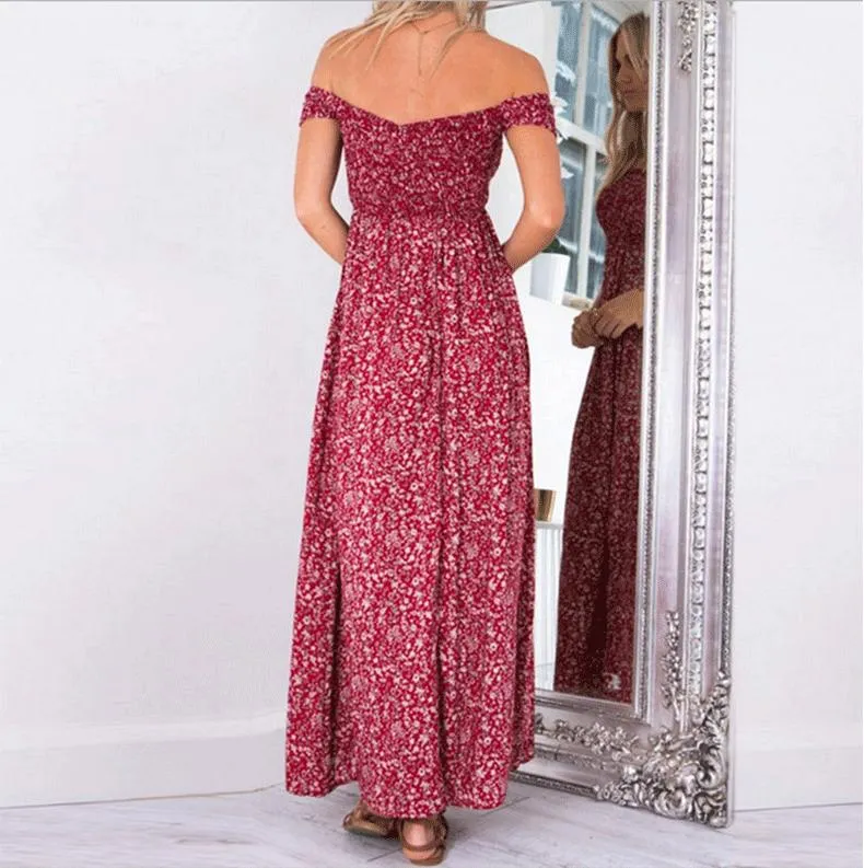 Sexy Off The Shoulder Irregular Long Dresses