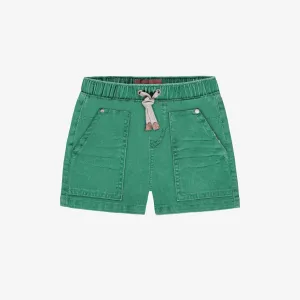 Short de denim turquoise à taille élastique, bébé || Turquoise denim shorts with elastic waistband, baby