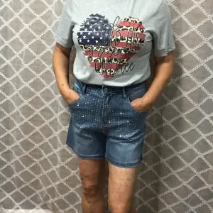 Sparkle Denim Short