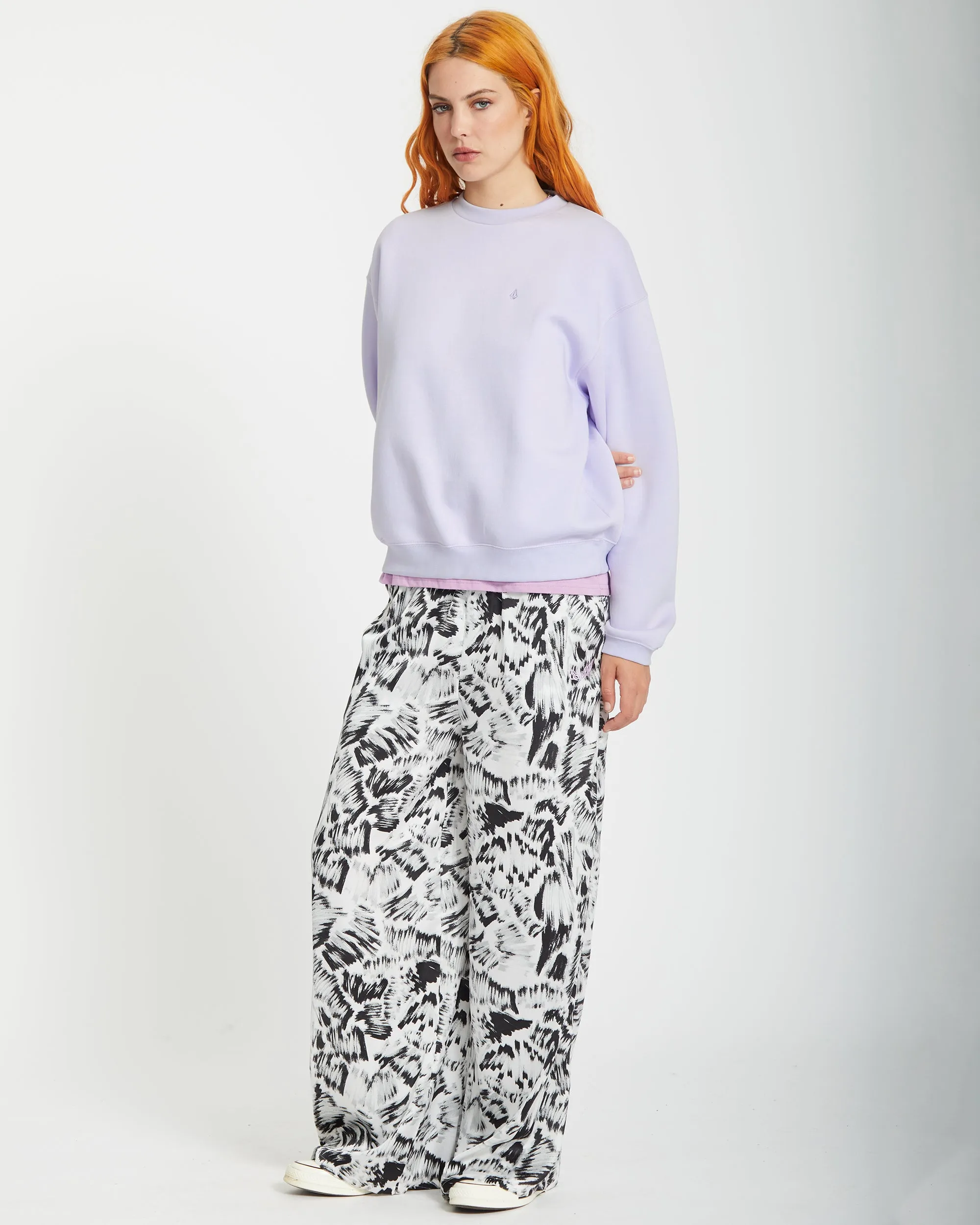 Stone Heart Up Sweatshirt - DUSTY LAVENDER