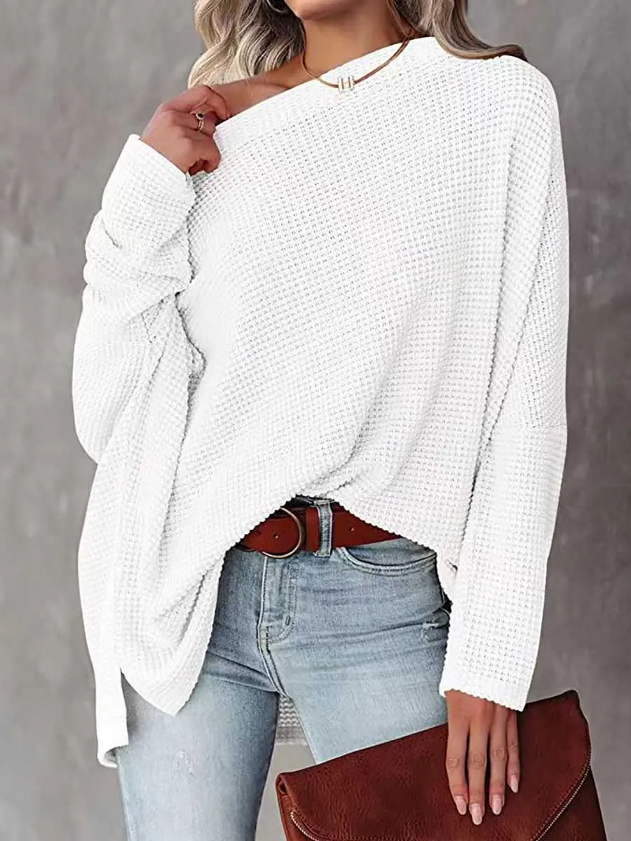 Stunncal Knitted waffle slouchy top