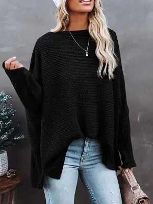 Stunncal Knitted waffle slouchy top