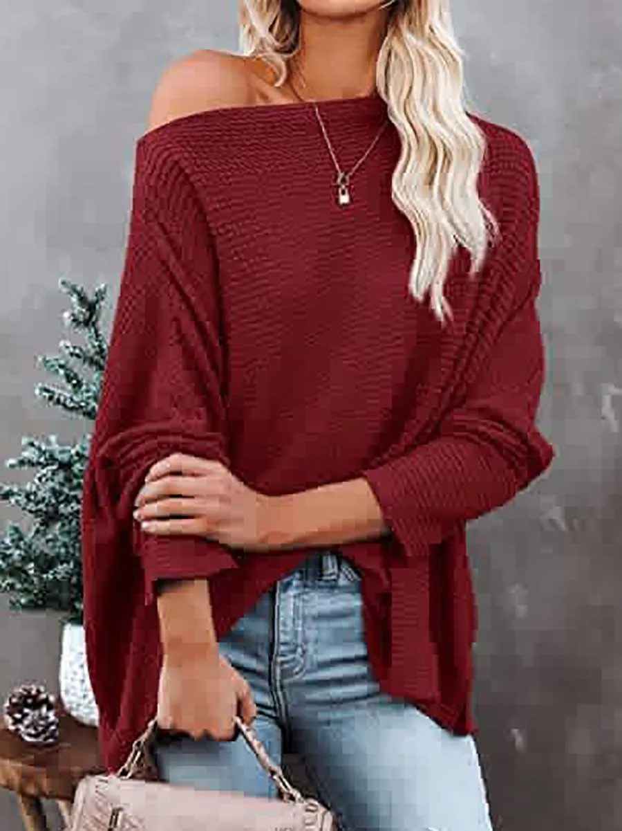 Stunncal Knitted waffle slouchy top