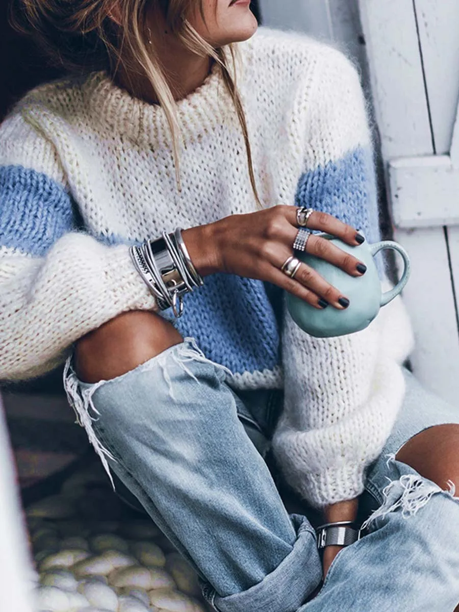 Stunncal Round Neck Knitted Sweater
