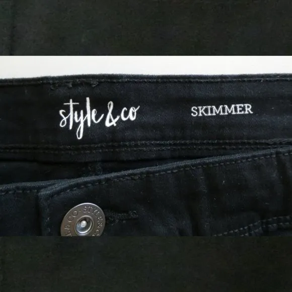 Style &amp; Co. Black Denim Skimmer Shorts 24W